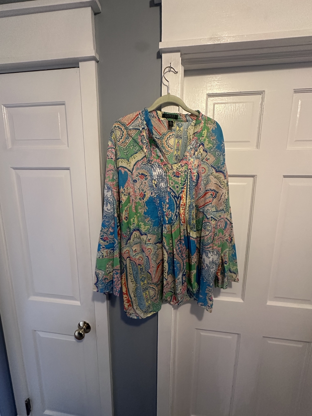 Ralph Lauren Multicolor Paisley V-Neck Tunic - 2X